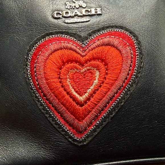 Coach Nolita 19 wristlet/pouch with a red heart appliqué. - Picture 12 of 16